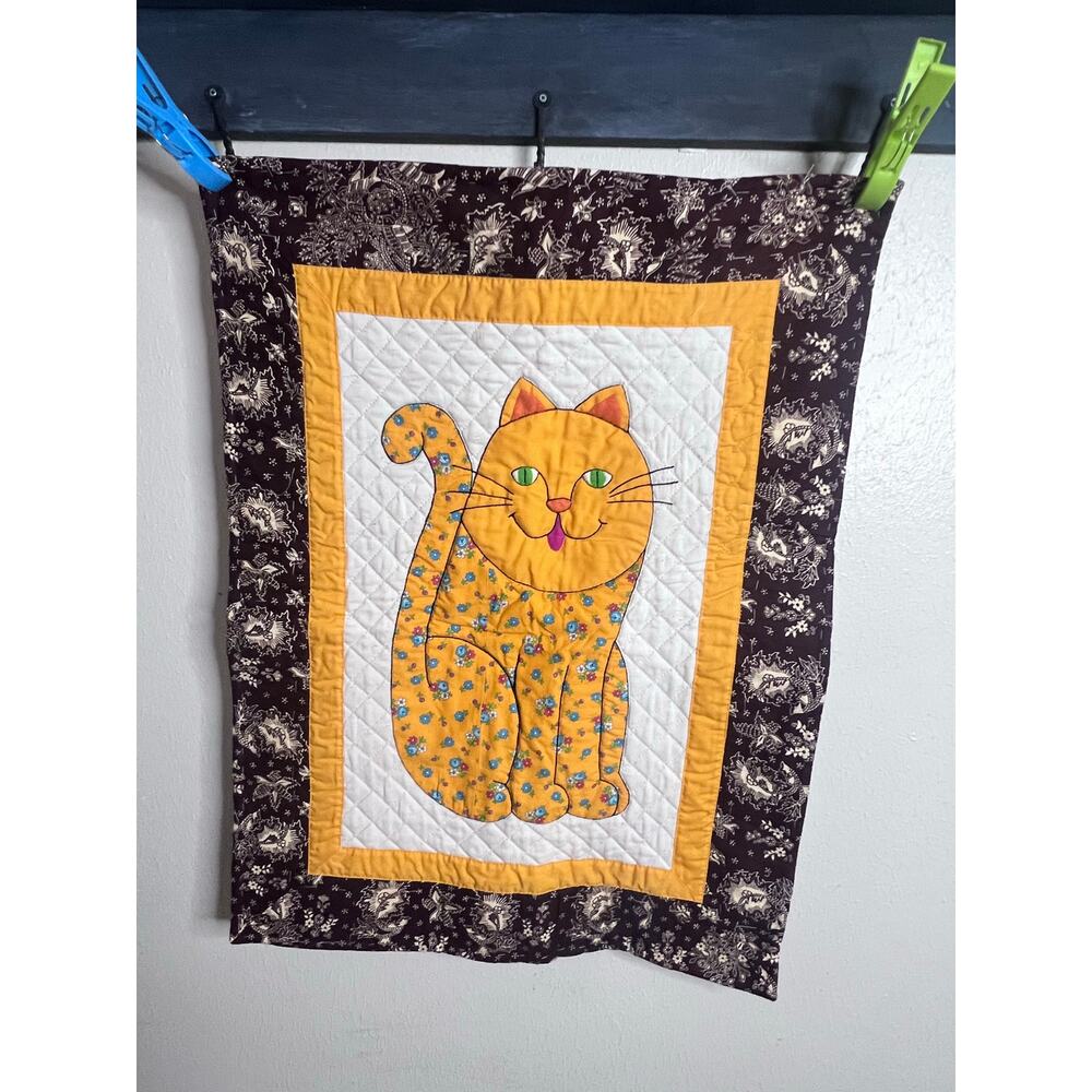 Bundle of 2 Cat Quilted Wall Hangings,‎ Unfinished - Picture 5 of 9